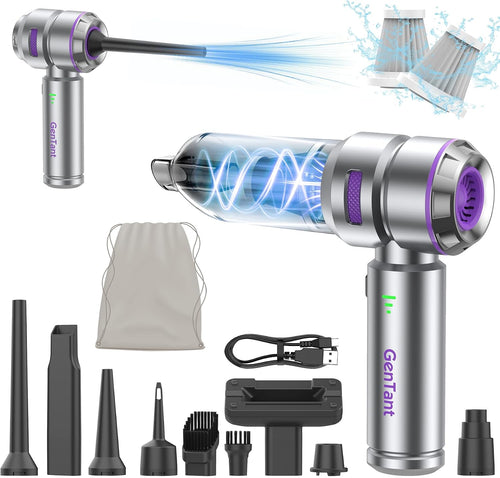 Car Vacuum Portable Cordless, 18000PA Portable Vacuum Cordless, High Power Air Duster with Brushless Motor, Type-C Charge, 3 in 1 Small Vacuum Cleaner Cordless for Car, Home, Office, Pet Hair