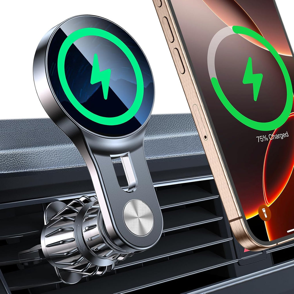For 15W Magsafe Car Mount Charger【Long Arm】 Magnetic Wireless Car Charger Magsafe Charger Car Accessories Mag Safe Car Mount Holder Vent Magsafe Car Charger Mount for Iphone 16 Pro Max 15 14 13 Plus
