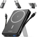 Magnetic Portable Charger 10000Mah, 22.5W Power Bank with Built in Cable