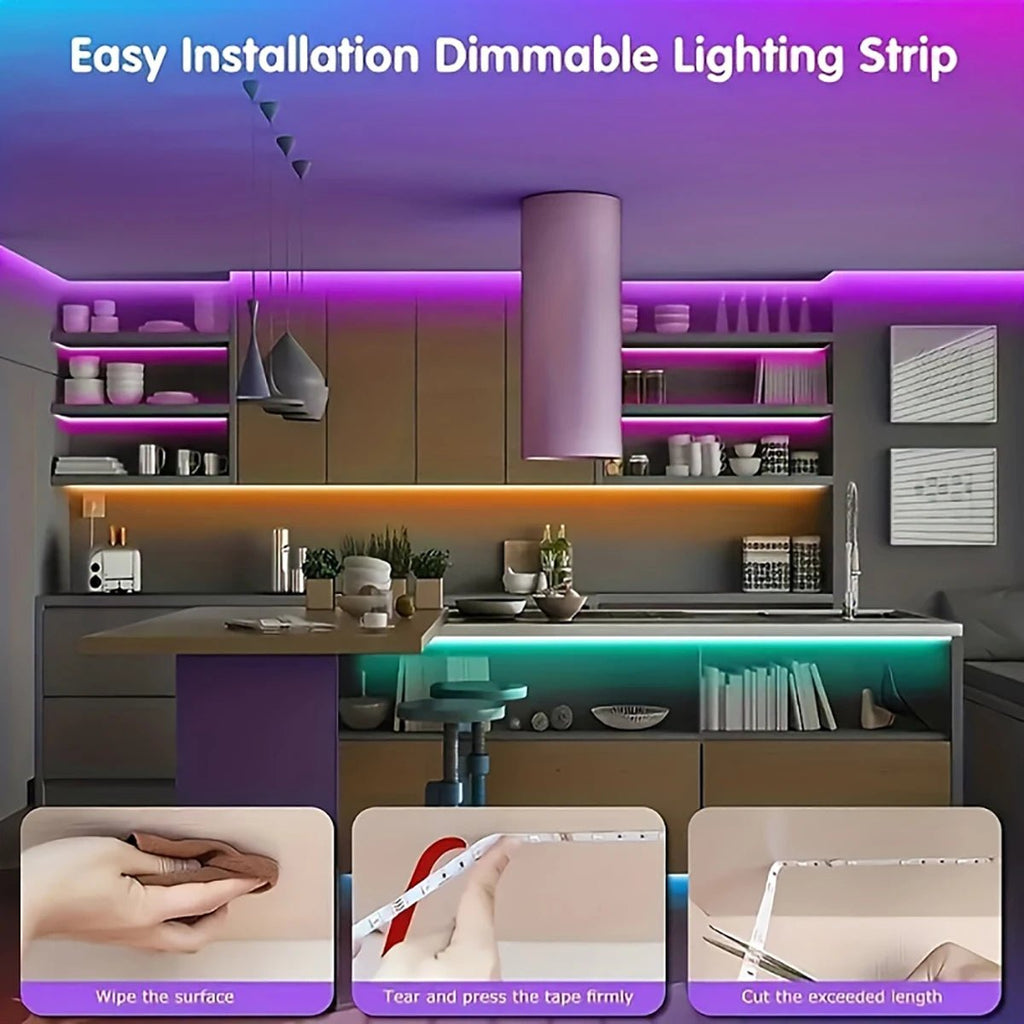 RGB LED Strip Lights with Remote Control - Nuvariq Goods