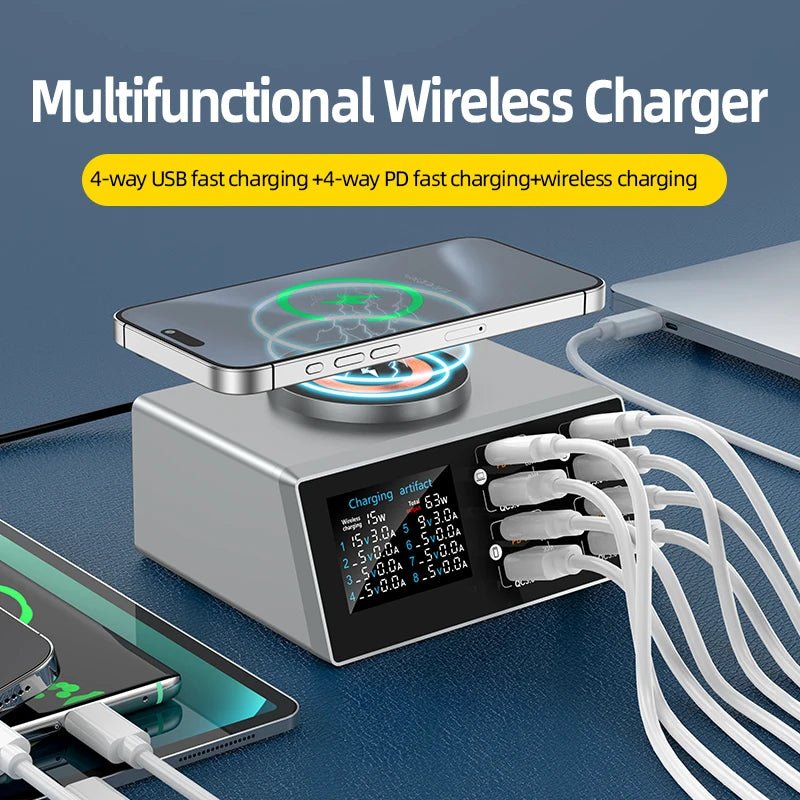 140W 8 - Port USB - C & Wireless Fast Charger - Nuvariq Goods