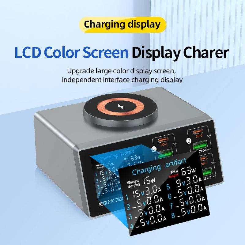 140W 8 - Port USB - C & Wireless Fast Charger - Nuvariq Goods