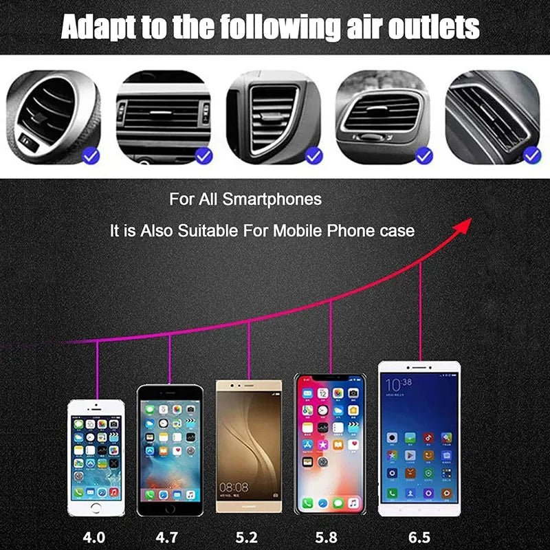 Wireless Charging Car Mount – Air Vent Phone Holder - Nuvariq Goods